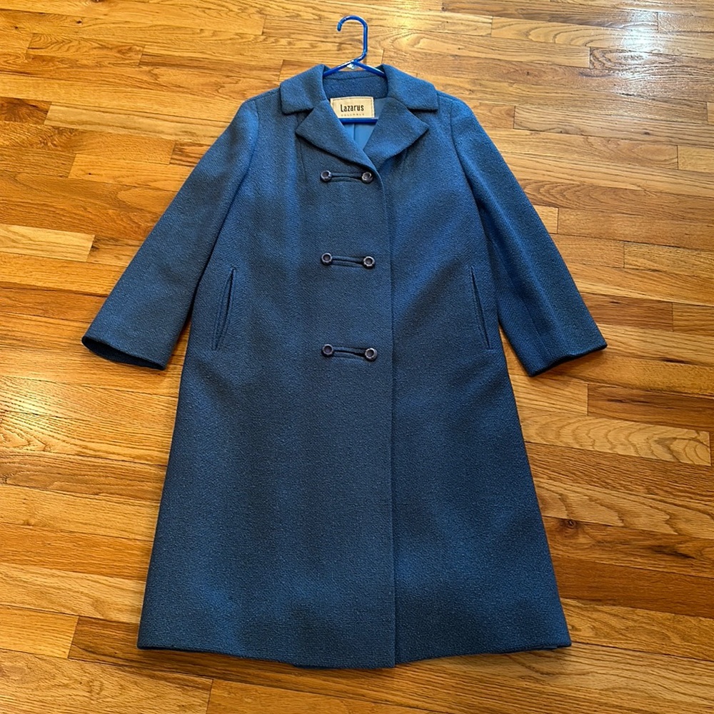 Blue vintage  Double-Breasted Trench Coat